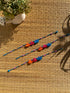 Blue Multi Tassels Patwa Anklet- 1pc
